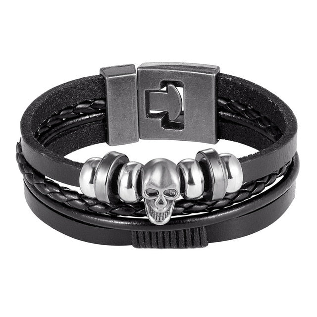 2019 Newest Design Fashion Multi-layer Leather Bracelet Men Vintage Punk Anchor Bracelets Women Nautical Jewelry Preferred Gift