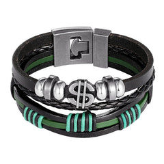 2019 Newest Design Fashion Multi-layer Leather Bracelet Men Vintage Punk Anchor Bracelets Women Nautical Jewelry Preferred Gift