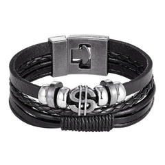 2019 Newest Design Fashion Multi-layer Leather Bracelet Men Vintage Punk Anchor Bracelets Women Nautical Jewelry Preferred Gift