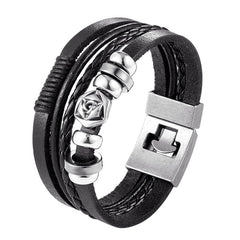 2019 Newest Design Fashion Multi-layer Leather Bracelet Men Vintage Punk Anchor Bracelets Women Nautical Jewelry Preferred Gift