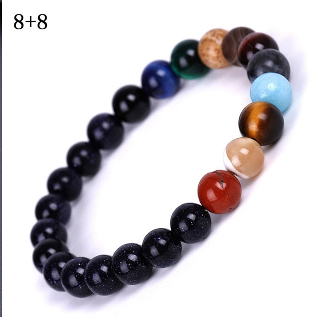Men Bracelet for Men Women  Natural Stone Beaded  Chakra Yoga  Bracelet Universe  Solar System Planets Bracelets Charm Jewelry