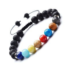 Men Bracelet for Men Women  Natural Stone Beaded  Chakra Yoga  Bracelet Universe  Solar System Planets Bracelets Charm Jewelry