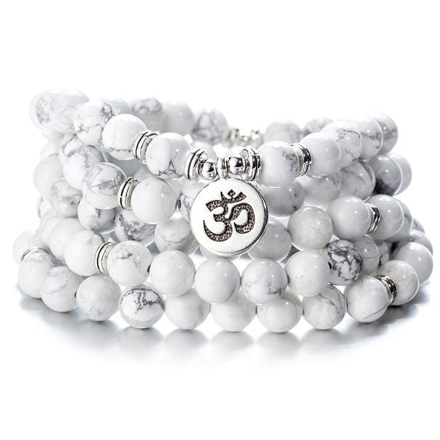 108 Beaded Natural Stones Mala Buddha Lotus Tree Chakra Yoga Couple Charmed Stretchy Strand Bracelets