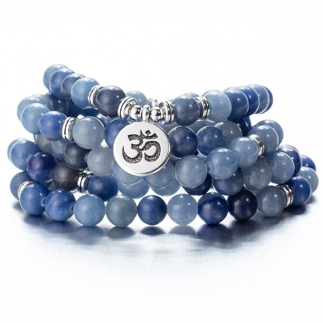 108 Beaded Natural Stones Mala Buddha Lotus Tree Chakra Yoga Couple Charmed Stretchy Strand Bracelets
