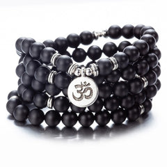 108 Beaded Natural Stones Mala Buddha Lotus Tree Chakra Yoga Couple Charmed Stretchy Strand Bracelets
