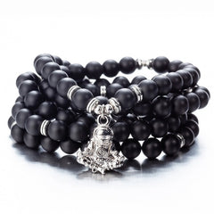 108 Beaded Natural Stones Mala Buddha Lotus Tree Chakra Yoga Couple Charmed Stretchy Strand Bracelets