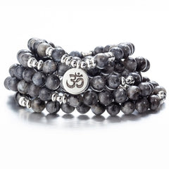 108 Beaded Natural Stones Mala Buddha Lotus Tree Chakra Yoga Couple Charmed Stretchy Strand Bracelets