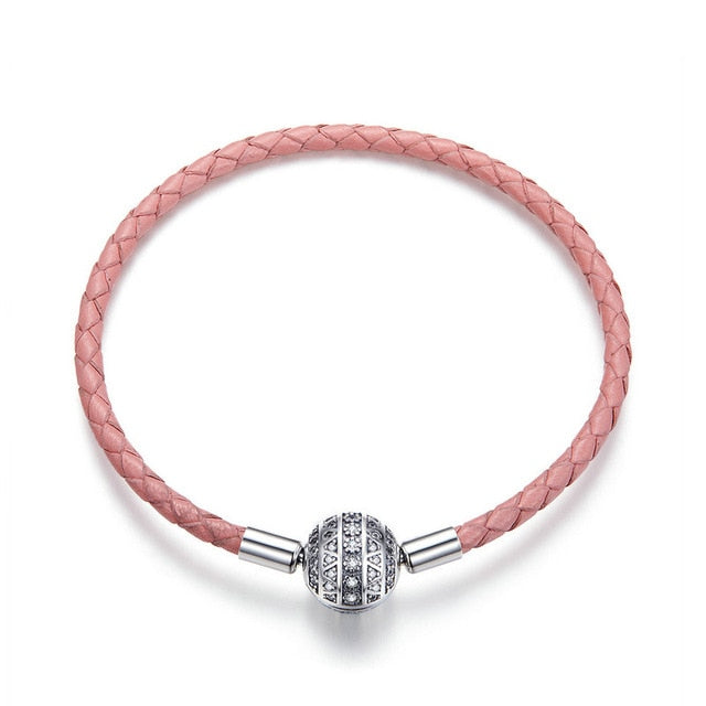 Pulseira 925 Sterling Silver Bracelet Femme Snowflake Heart Blue Eye Femme Snake Chain Bracelets & Bangles Women Jewelry