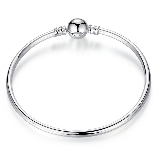 Pulseira 925 Sterling Silver Bracelet Femme Snowflake Heart Blue Eye Femme Snake Chain Bracelets & Bangles Women Jewelry