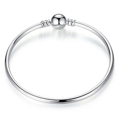 Pulseira 925 Sterling Silver Bracelet Femme Snowflake Heart Blue Eye Femme Snake Chain Bracelets & Bangles Women Jewelry