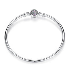 Pulseira 925 Sterling Silver Bracelet Femme Snowflake Heart Blue Eye Femme Snake Chain Bracelets & Bangles Women Jewelry
