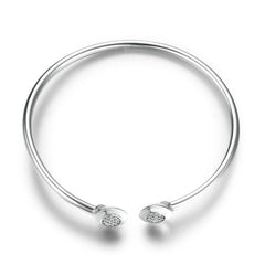 Pulseira 925 Sterling Silver Bracelet Femme Snowflake Heart Blue Eye Femme Snake Chain Bracelets & Bangles Women Jewelry
