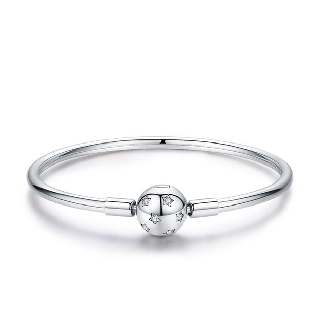 Pulseira 925 Sterling Silver Bracelet Femme Snowflake Heart Blue Eye Femme Snake Chain Bracelets & Bangles Women Jewelry