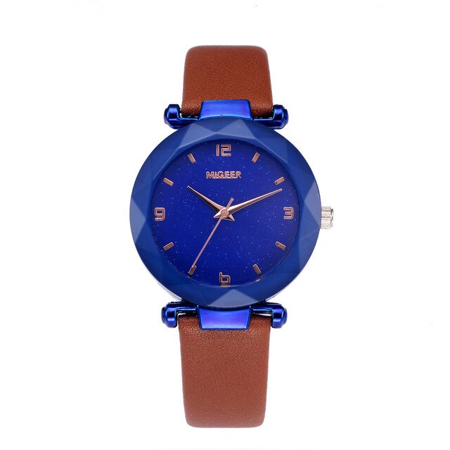 Starry Sky Women Wacthes Top Brand Luxury Casual Quartz Leather Watchband Strap Clock Analog Wrist Watch for female reloj mujer