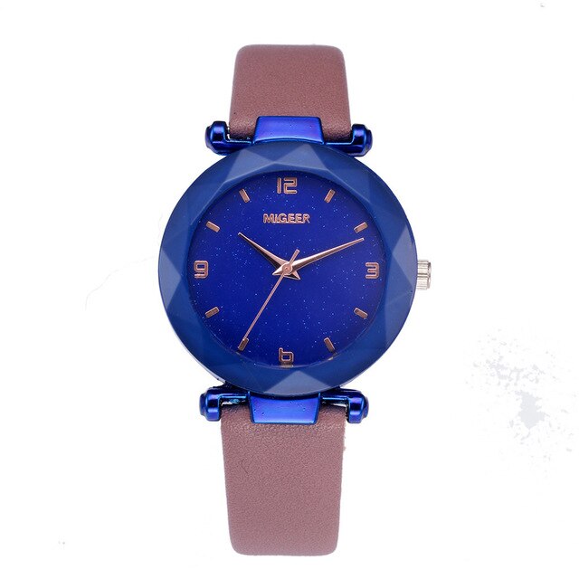 Starry Sky Women Wacthes Top Brand Luxury Casual Quartz Leather Watchband Strap Clock Analog Wrist Watch for female reloj mujer