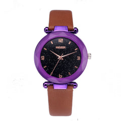 Starry Sky Women Wacthes Top Brand Luxury Casual Quartz Leather Watchband Strap Clock Analog Wrist Watch for female reloj mujer
