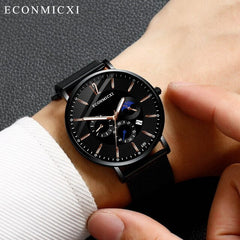2019 Fashion Men's Watches  Alloy Business Quartz Wrist Watch zegarek meski Mesh Band Luxury Casual Wacth Relogio Masculino