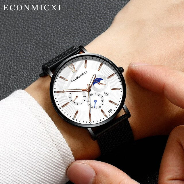 2019 Fashion Men's Watches  Alloy Business Quartz Wrist Watch zegarek meski Mesh Band Luxury Casual Wacth Relogio Masculino