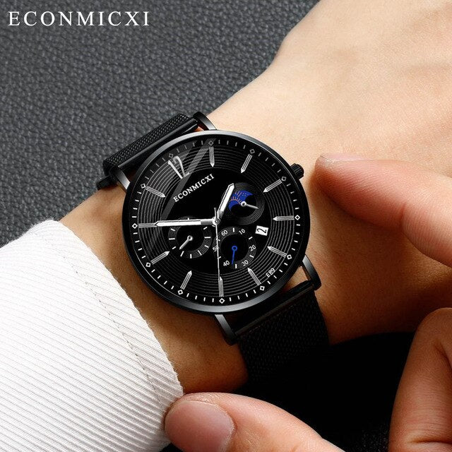 2019 Fashion Men's Watches  Alloy Business Quartz Wrist Watch zegarek meski Mesh Band Luxury Casual Wacth Relogio Masculino