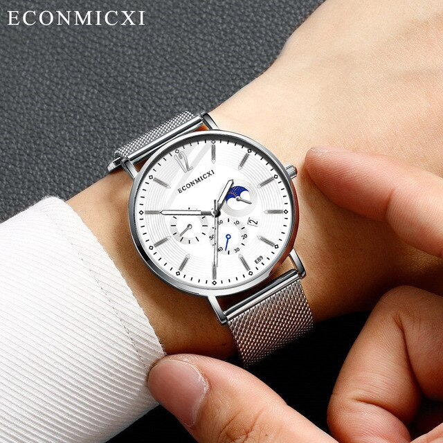 2019 Fashion Men's Watches  Alloy Business Quartz Wrist Watch zegarek meski Mesh Band Luxury Casual Wacth Relogio Masculino