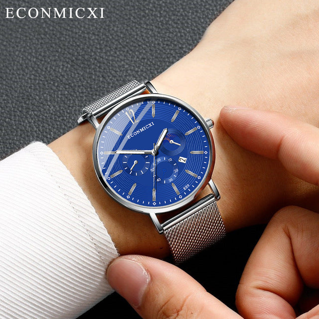 2019 Fashion Men's Watches  Alloy Business Quartz Wrist Watch zegarek meski Mesh Band Luxury Casual Wacth Relogio Masculino