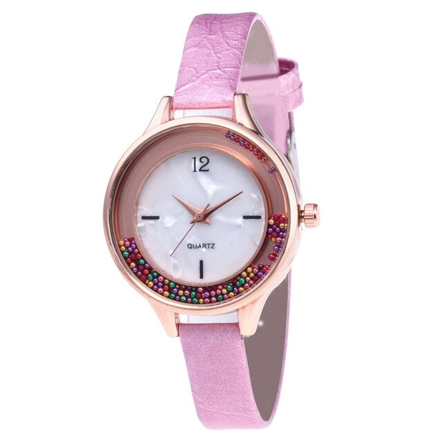2019 Top Brand Women Watch Pink Leather Strap Girl Student Lady Wacthes Quartz Wristwatch Unique Design Clock montre femme Gift