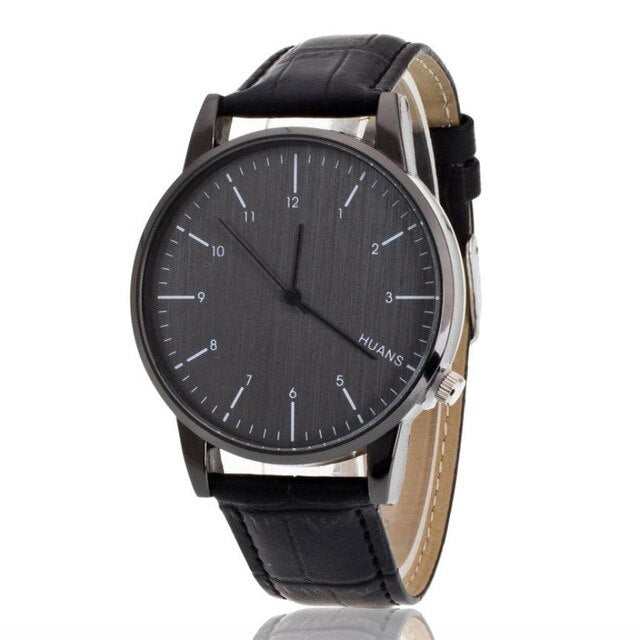 Genvivia WatchMale Pattern Leather Band Wacthes Analog Quartz Vogue Watch Mens Watches Relojes mujer #EL