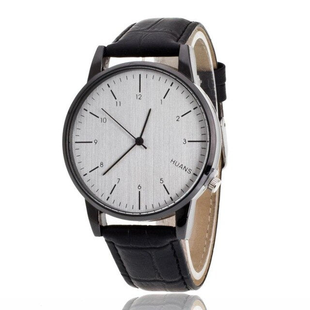 Genvivia WatchMale Pattern Leather Band Wacthes Analog Quartz Vogue Watch Mens Watches Relojes mujer #EL