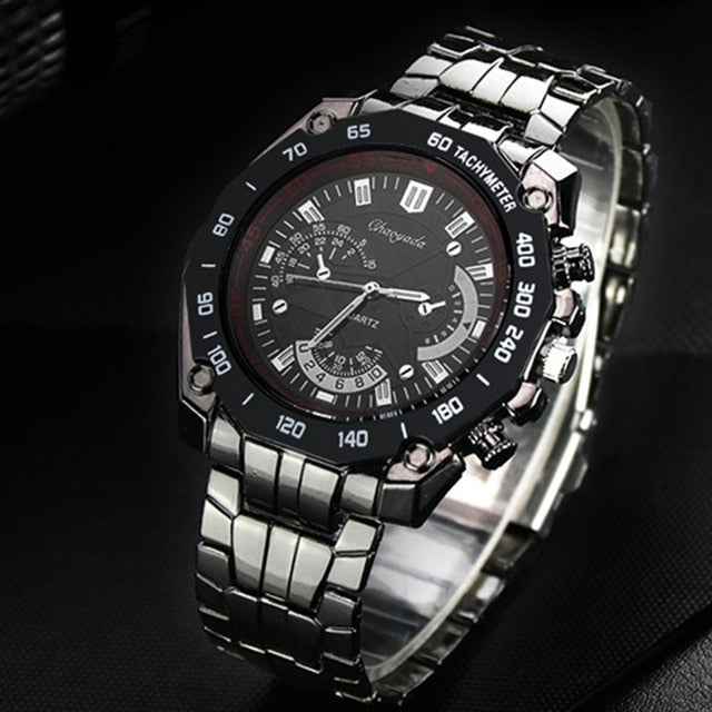 Men Wacth CYD Brand New Black Stainless Steel Exquisite Fashion Sports Wristwatch Hot Sale Quartz Watch masculino Reloje Clock