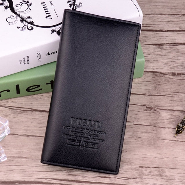 Men PU leather long clutch wallet business men Cards holder purse brown black male fashion pocket wallet Coin bag purse Billfold