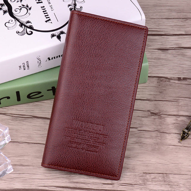 Men PU leather long clutch wallet business men Cards holder purse brown black male fashion pocket wallet Coin bag purse Billfold