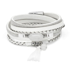 VONNOR Jewelry Boho Bracelets for Women Leather Wrap Bracelet Stone Tassel Charm Bracelets autumn Winter Femme Accessories
