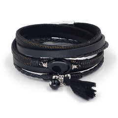 VONNOR Jewelry Boho Bracelets for Women Leather Wrap Bracelet Stone Tassel Charm Bracelets autumn Winter Femme Accessories