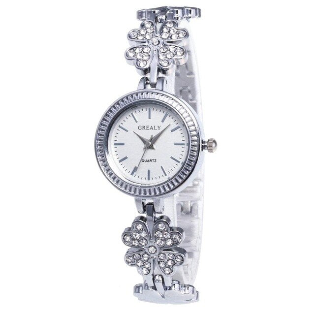 Fashion Women Watch Crystal Stainless Steel Dress Analog Quartz WristWatch  Faux Analog clock relogio feminino female wacthes