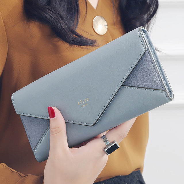 2018 Luxury Brand Designer Leather Wallets Women Long Hasp Coin Purses Clutch Phone Wallets Female Credit Card Holder Money Bags