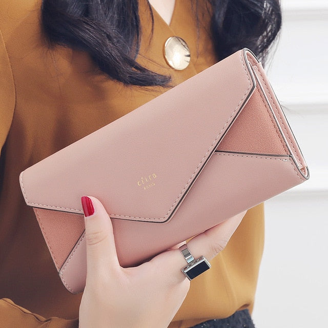 2018 Luxury Brand Designer Leather Wallets Women Long Hasp Coin Purses Clutch Phone Wallets Female Credit Card Holder Money Bags