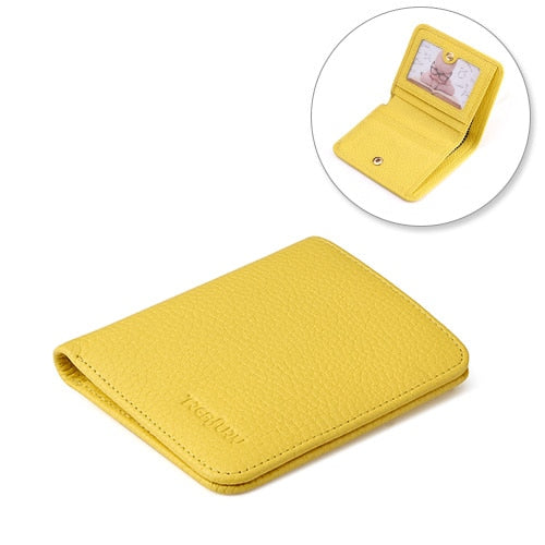 Treafury Genuine Leather Small Mini Ultra-thin Wallets men Compact wallet Handmade wallet Cowhide Card Holder Short Design purse