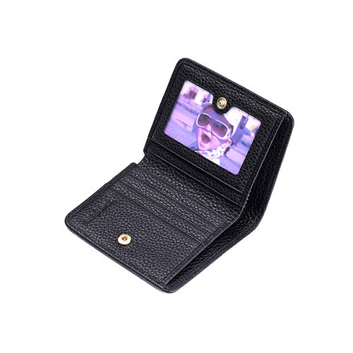 Treafury Genuine Leather Small Mini Ultra-thin Wallets men Compact wallet Handmade wallet Cowhide Card Holder Short Design purse