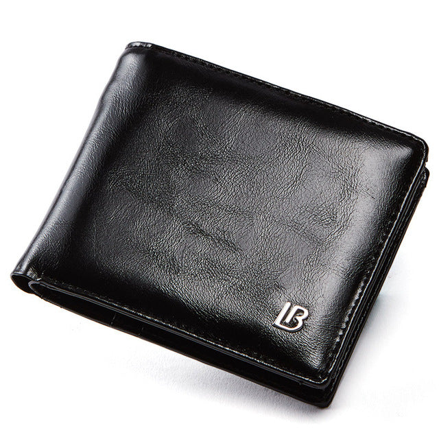 Genuine Leather Wallet Men New Brand Purses for men Black Brown Bifold Wallet Zipper Coin Purse Wallets With Gift Box