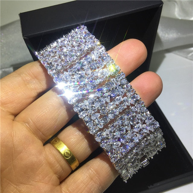 29 Styles Fashion Tennis bracelet White Gold Filled Pave AAAAA Cz stone Statement Party Wedding bracelets for women men Jewelry